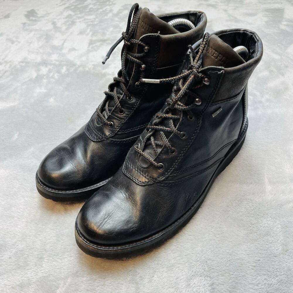 Stonefly Gore-Tex Combat Boots Womens EUR 37 US 6.5 Black Leather Lace Up Hi Top